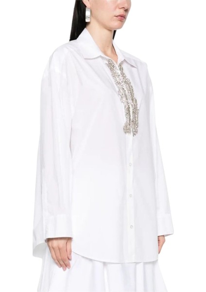 Standart Düz Beyaz Kadın Gömlek 104708 modelleri