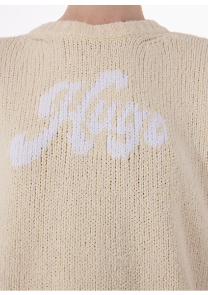 Bisiklet Yaka Oversize Düz Ekru Kazak Kadın 50539782 fırsatları