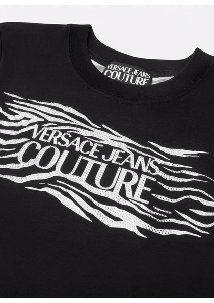 Yuvarlak Yaka Baskılı Siyah Kadın T-Shirt 78HAH606 fiyatları
