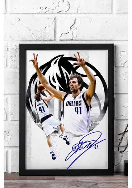 Dirk Nowitzki Çerçeveli Tablo - Dallas Mavericks Nba Posteri Tablo