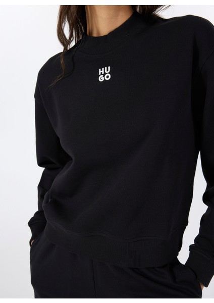 Bisiklet Yaka Düz Siyah Kadın Sweatshırt 50527463 fırsatları