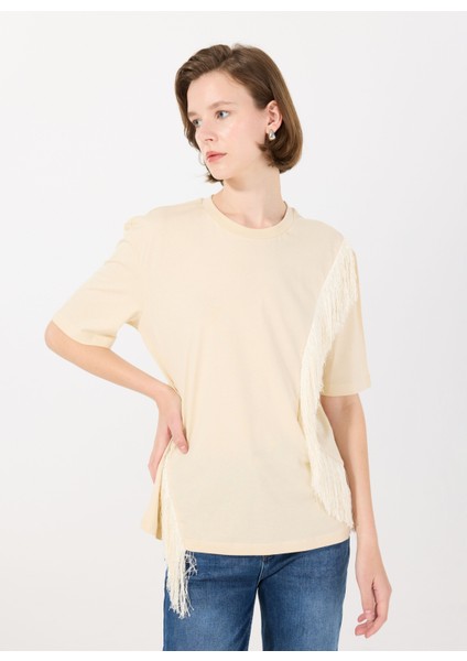 Bisiklet Yaka Şampanya Kadın T-Shirt 3F8NL107B modelleri