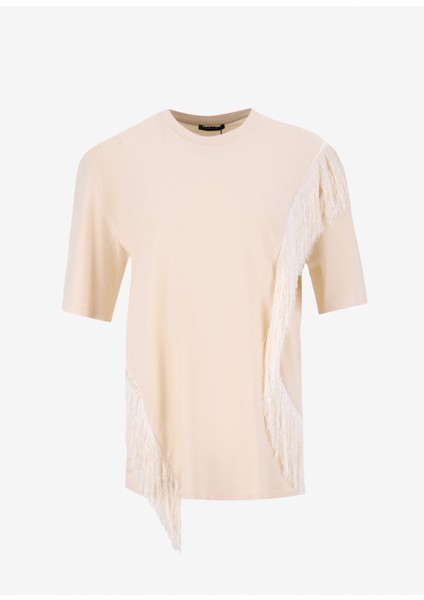 Bisiklet Yaka Şampanya Kadın T-Shirt 3F8NL107B