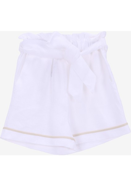 Yüksek Bel Standart Beyaz - Ekru Kadın Şort Mrs Kyara Short