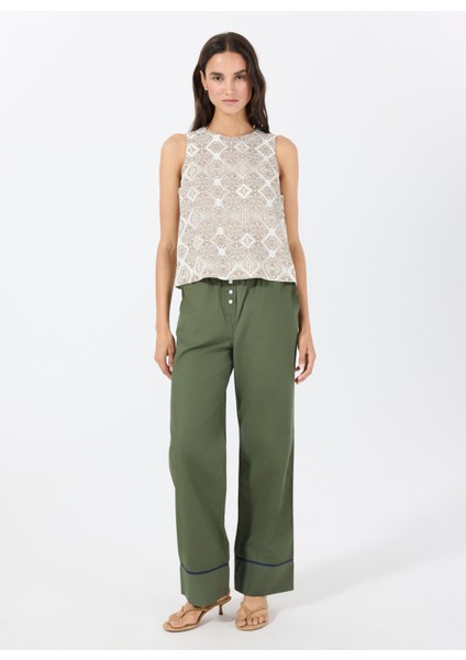 Standart Bel Normal Haki Kadın Pantolon Vıvıe Pant