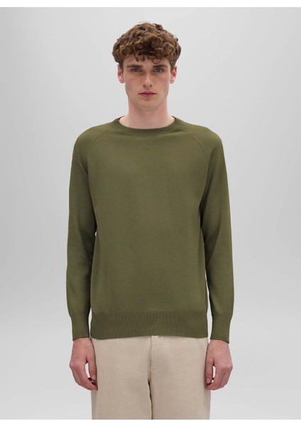 Bisiklet Yaka Regular Fit Yeşil Erkek Kazak Q M039 3371