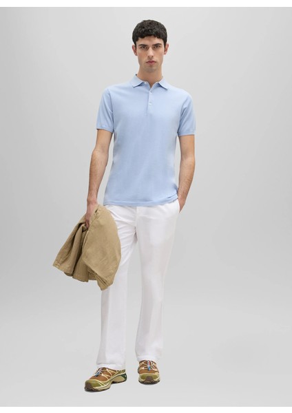 Açık Mavi Erkek Polo T-Shirt Q M040 3371