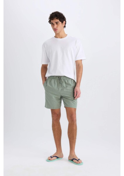 Regular Fit Kısa Boy Yumuşak Tuşeli Deniz Şortu E0993AX25HS