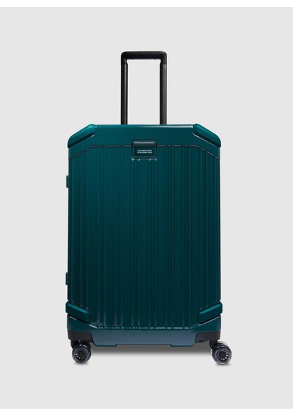 Piquadro Yeşil Çekçekli Sert Valiz BV4427POP/VE Orta
