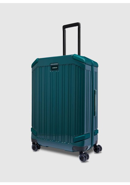 Piquadro Yeşil Çekçekli Sert Valiz BV4427POP/VE Orta