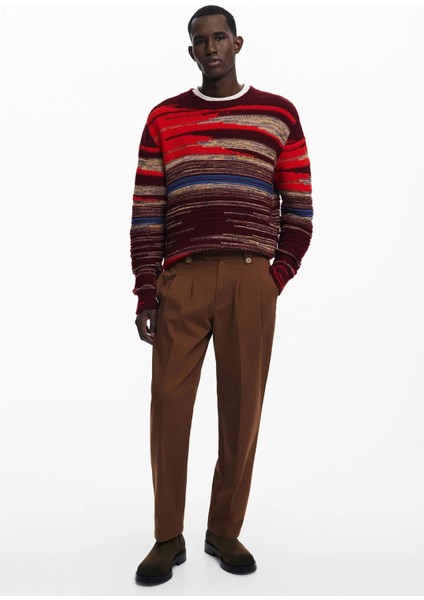 Normal Bel Regular Fit Kahve Erkek Chino Pantolon 25SMPW01_PANT_BANKER
