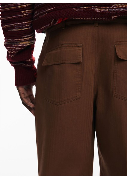 Normal Bel Regular Fit Kahve Erkek Chino Pantolon 25SMPW01_PANT_BANKER