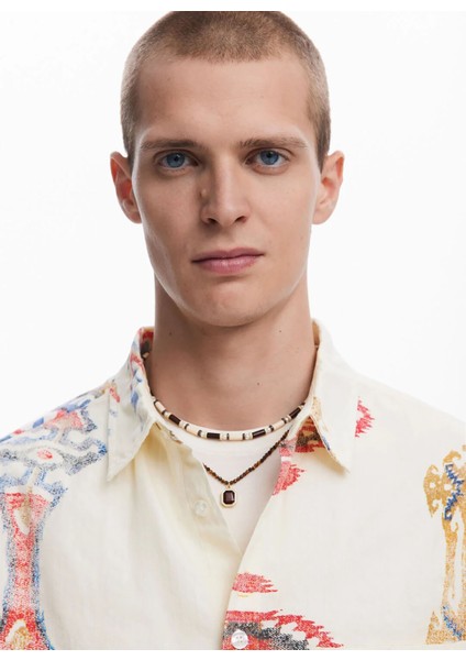 Regular Fit Krem Erkek Gömlek 25SMCW14_MAN Woven Shırt Long Sleev fırsatları
