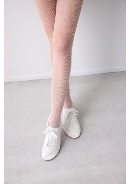 Beyaz File Külotlu Çorap