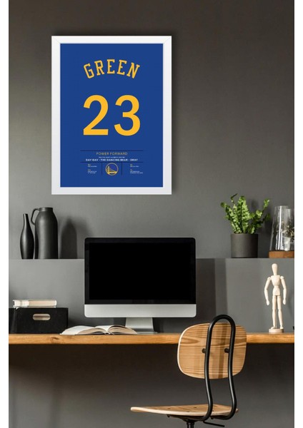 Draymond Green Forma Çerçeveli Tablo - Nba Golden State Warriors Jersey fiyatları