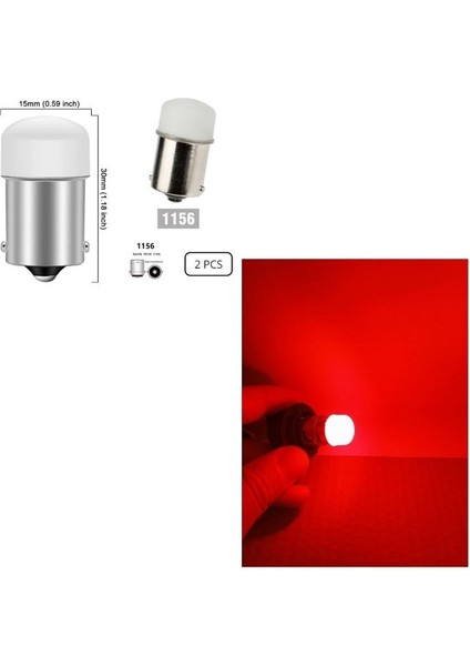 ( 2 x Adet ) R5W & R10W 21W LED Kırmızı Tek Duy (21W&R5W&R10W Tek Duy LED Red)