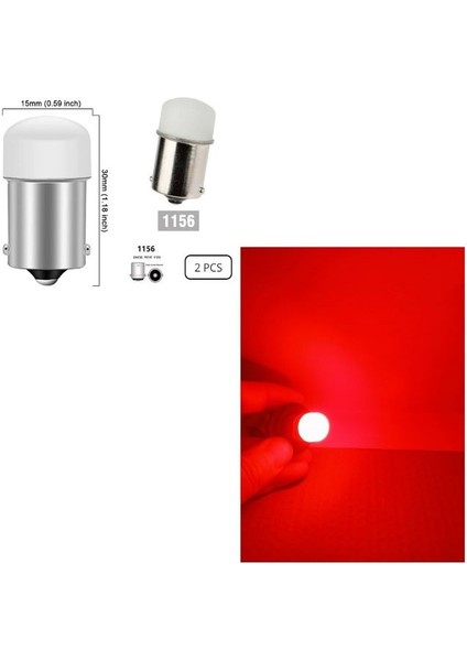 ( 2 x Adet ) R5W & R10W 21W LED Kırmızı Tek Duy (21W&R5W&R10W Tek Duy LED Red)