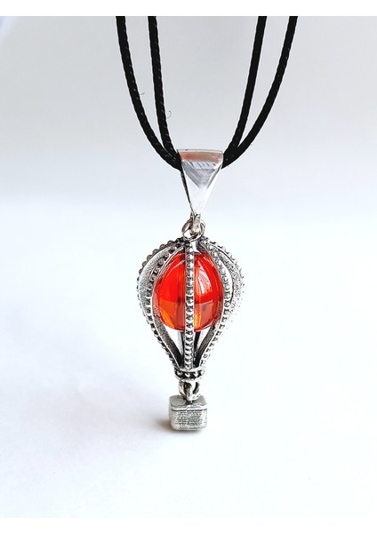925 Ayar Gümüş Kapadokya Balon Tasarım Akik Taşlı Kolye Ucu fiyatları