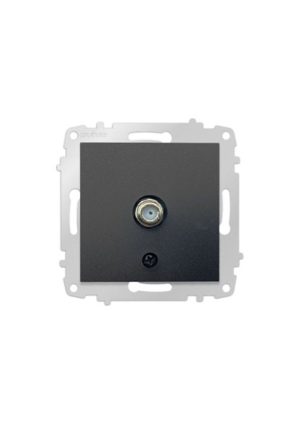 10 Adet Ovivo Grano Siyah Uydu Tv Prizi F Konnektör Çerçevesizdir