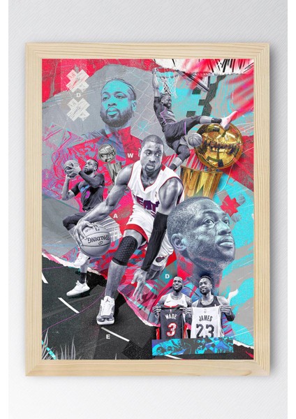 Dwyane Wade Çerçeveli Tablo - Miami Heat Nba Posteri Tablo