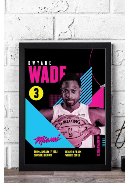 Dwyane Wade Çerçeveli Tablo - Basketbol Nba Posteri Tablo