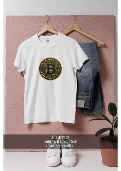 Oversize Bitcoin Tasarımlı Unisex T-Shirt