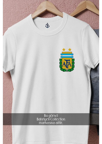 Oversize Arjantin Milli Futbol Takımı Logosu Cep Tasarımlı Unisex T-Shirt