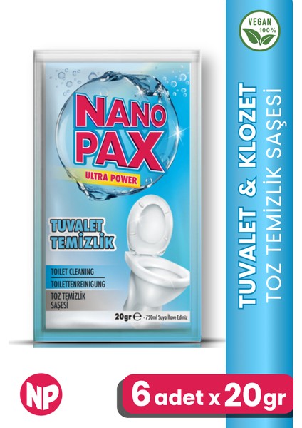 Tuvalet Toz Temizlik Saşesi (6 Adet x 20GR)