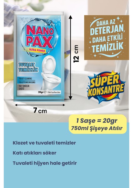 Tuvalet Toz Temizlik Saşesi (6 Adet x 20GR)