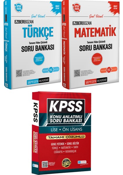 2026 Kpss Ezberbozan Türkçe Matematik Video Çözümlü Soru Bankası - Lise Önlisans Konu Ant. Soru