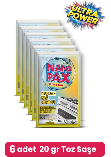 Mutfak - Yağ Sökücü Toz Temizlik Saşesi (6 Adet x 20GR) fiyatları