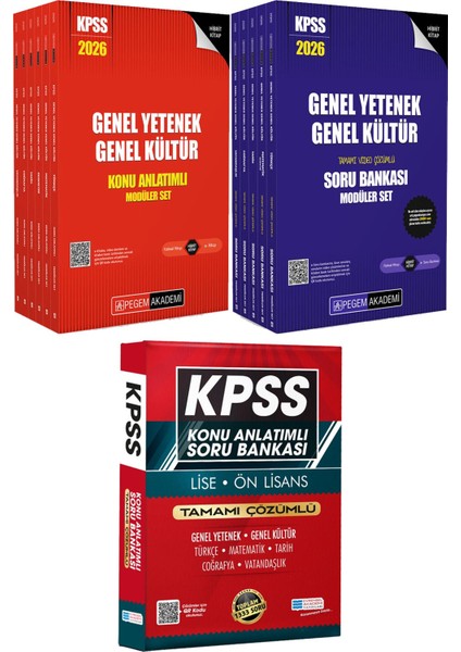2026 Kpss Lisans Konu Anlatımlı Modüler Set - Soru Bankası Seti - (5 Kitap) - Lise Önlisans Konu Ant. Soru