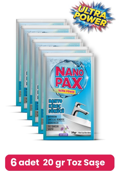 Banyo - Kireç Sökücü Toz Temizlik Saşesi (6 Adet x 20GR)
