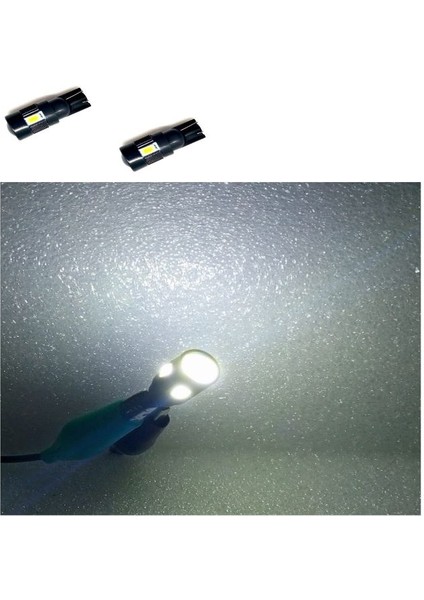 ( 2 x Adet ) 1 Takım LED Dipsiz Ampul 6 Smd T10 12V Lens LED Whıte (5W Dipsiz Ampul Lens LED Beyaz)