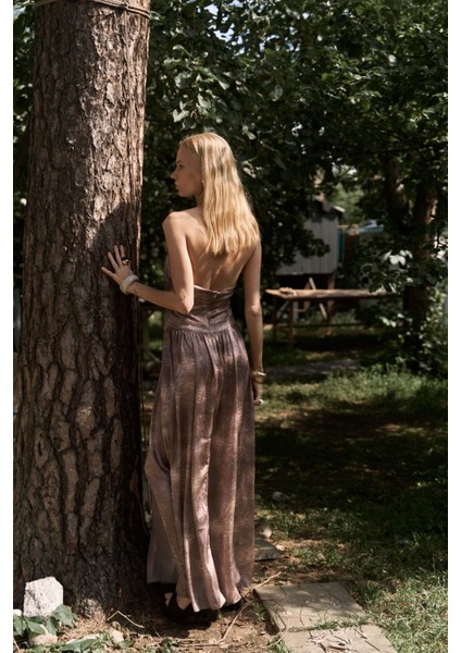 Ruadhan Boncuk Detaylı Vizon Uzun Elbise indirimleri