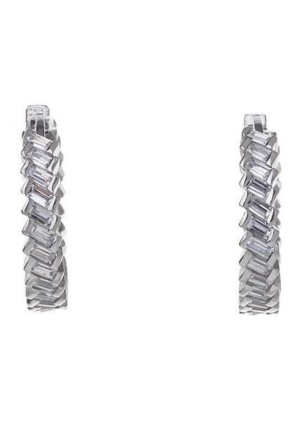 20 mm Çapraz Baget Zirkon Taşlı 925 Gümüş Kadın Halka Küpe fiyatları