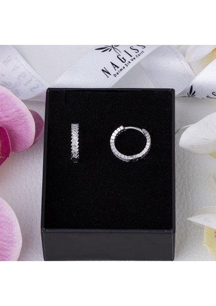 20 mm Çapraz Baget Zirkon Taşlı 925 Gümüş Kadın Halka Küpe fırsatları