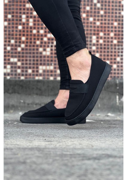 HS061 Kömür Triko Babet Erkek Casual Ayakkabı