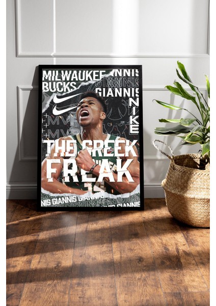 Giannis Antetokounmpo Çerçeveli Tablo - Milwaukee Bucks Nba Posteri Tablo fiyatları