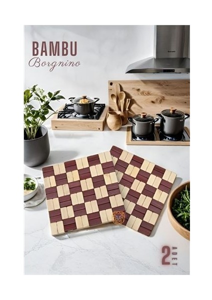 Turk Bambu Nihale 2 Adet Borgnino Design - AGT6995-5625