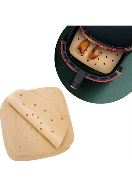 100 Adet Air Fryer Pişirme Kağıdı Tek Kullanımlık Hava Fritöz Yapışmaz Yağ - AGT1581- 1828