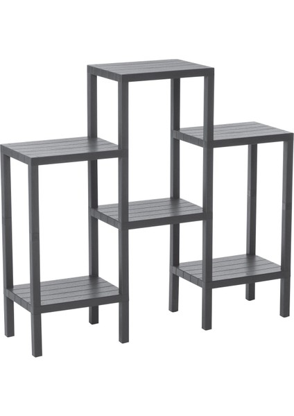 6 Raflı - Gri Modüler Ünite Plastik 108X100X29 cm (4767) - AGT9274-2598