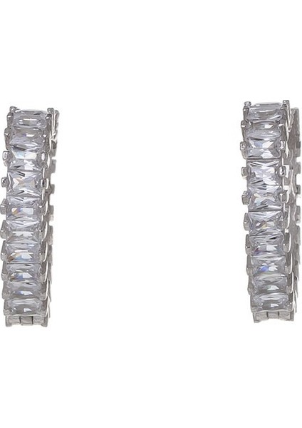 Kalp Model Baget Zirkon Taşlı 925 Ayar Gümüş Kadın Küpe fiyatları