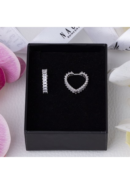 Kalp Model Baget Zirkon Taşlı 925 Ayar Gümüş Kadın Küpe fırsatları
