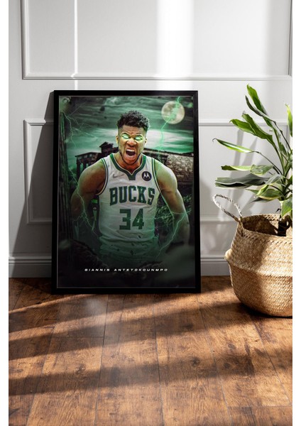 Giannis Antetokounmpo Çerçeveli Tablo - Milwaukee Bucks Nba Posteri Tablo fiyatları