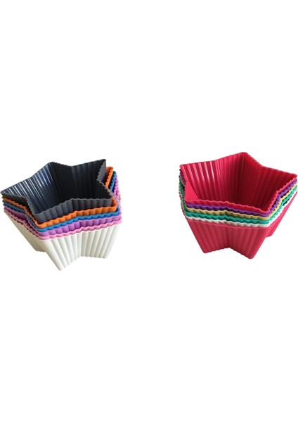 Bybirgül 12 Li Silikon Mini Yıldız Kek Kalıbı ,muffin Kalıbı,cupcake Kalıbı 12 Adet , Airfryer Kullanımına Uygundur . fırsatları