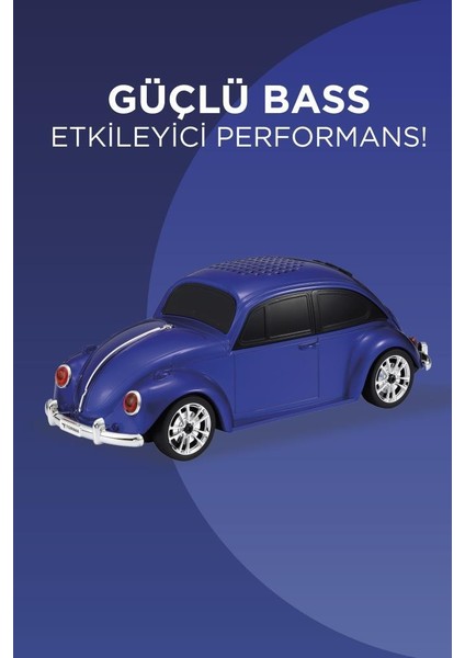 D-49 Mavi Araba Voswos Retro Tasarım Usb/Tf/Fm Bluetooth Hoparlör Speaker fiyatları