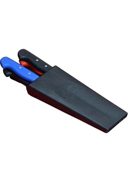 Plastik Bıçak Kütüklüğü 4 Lü - Kırmızı Plastik Kemerlikli Bıçak Çanta - MBN7612-8708
