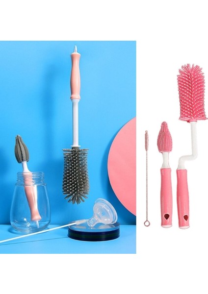 Silikon Uçlu Ekstra Yumuşak Kıllı Sağlam Kavanoz Bardak Şişe ve Biberon Temiz - MBN8593-7352