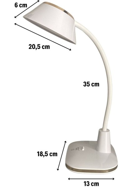 Dokunmatik 3 Farklı Büyük LED Işıklı Çalışma Masası Üstü Kıvrılabilir - MBN7624-7220